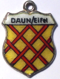 DAUN EIFEL, Germany - Vintage Silver Enamel Travel Shield Charm (image for) DAUN EIFEL, Germany - Vintage Silver Enamel Travel Shield Charm